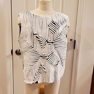 obstinee blouse black and white size 18